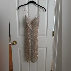 Nude/Beige Sequin Dress
